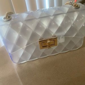 Clear purse with gold chain Forever21 hangbag